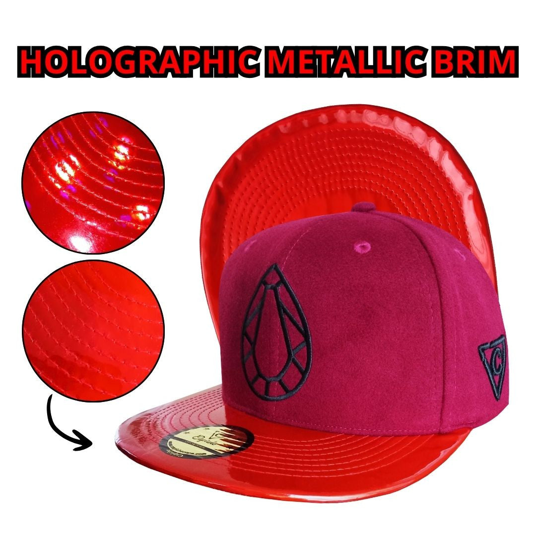 Ruby - Red Fleece/Red Holographic | CAPICHE CAPS